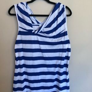 Blue and white striped tank top